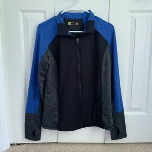 Blue, Gray, and Black Athletic Jacket